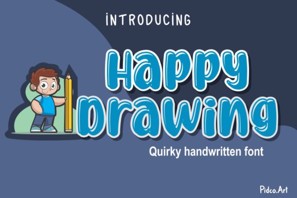 Happy Drawing: A Sweet and Friendly Display Font for Creative Expression